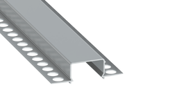 KIMERA Profilé en aluminium anodisé argent « HORST » avec diffuseur opale et clips, 2,02 m