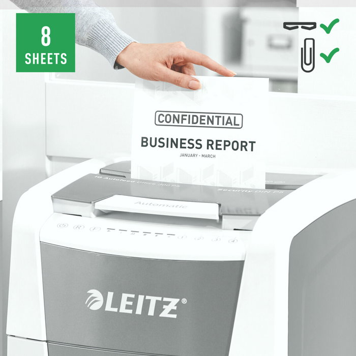 Déchiqueteuse de Papier Coupe Fine Leitz IQ 300 Autofeed P5 60 L Déchiqueteuse de Papier Coupe Fine Leitz IQ 300 Autofeed P5 60 L