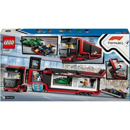 LEGO City 60445 Jeu de Construction Camion de Transport F1 avec Remorque, Voitures de Formule 1 RB20 et AMR24, 5 Minifigurines - Pour Enfants de 8 Ans et Plus