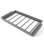 Emuca Kit de porte-pantalon à 7tringles et rack ajustable Quartz pour armoires, glissières extension totale et à fermeture douce, Module 90cm, Finition Titane
