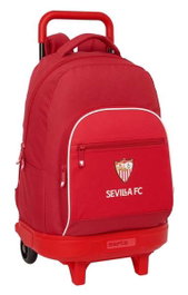 Safta Sac à Dos Grande avec Roues Compact, Extensible et Résistant Sevilla FC 33x45x22 cm pour Enfant à partir de 3 Ans