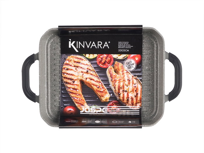 Kinvara Plat de cuisson profond gris 32x25 cm Aluminium Induction (Set de 6)