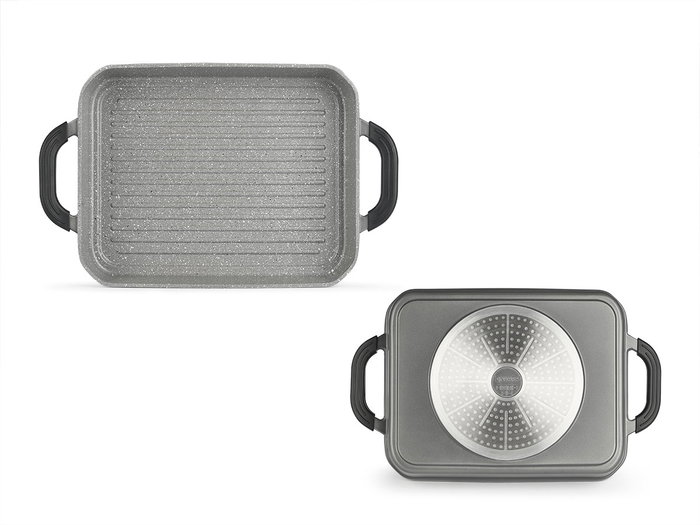 Kinvara Plat de cuisson profond gris 32x25 cm Aluminium Induction (Set de 6)