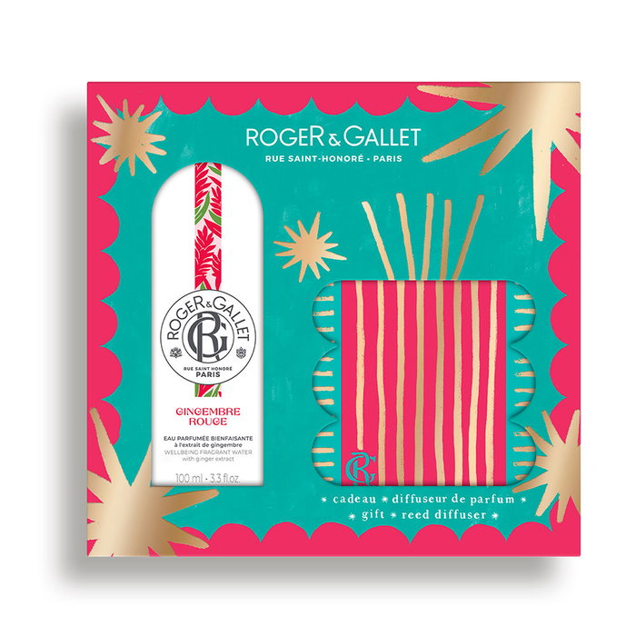 Roger & Gallet Coffret Bien-être Gingembre Rouge Eau Parfumée 100ml + Désodorisant Mikado