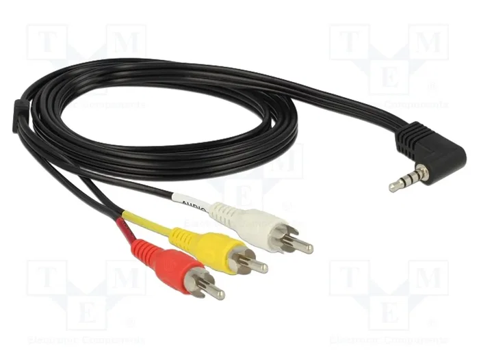DELOCK Câble Jack 3,5mm 4pin vers 3 RCA, 1,5m, noir DELOCK Câble Jack 3,5mm 4pin vers 3 RCA, 1,5m, noir