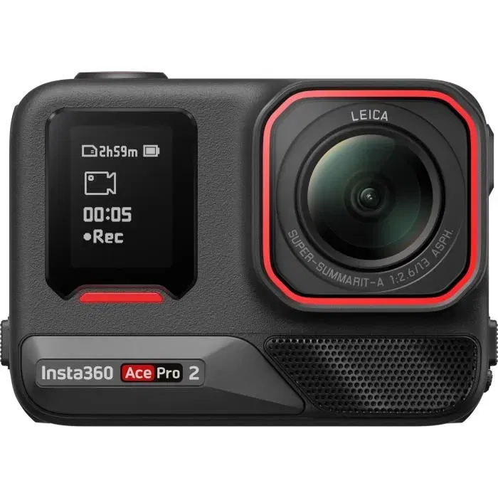 Insta360 Ace Pro 2 - Pack caméra sport noir 4K étanche avec deuxième batterie (garantie 2 ans)