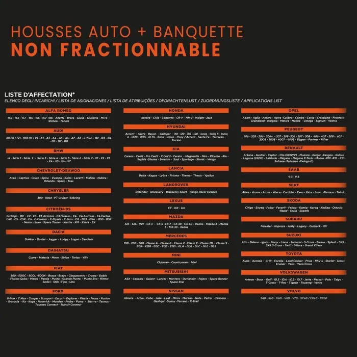 XLC XLCOVER - Jeu de housses de siège auto universelles pour sièges avant et banquette arrière fractionnable, compatible airbags (2+5+2 pièces)