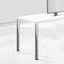 Emuca Lot de 4 pieds de table, diamètre 60mm, H 710mm, Acier, Nickel satiné