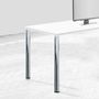 Emuca Lot de 4 pieds de table, diamètre 60mm, H 710mm, Acier, Nickel satiné
