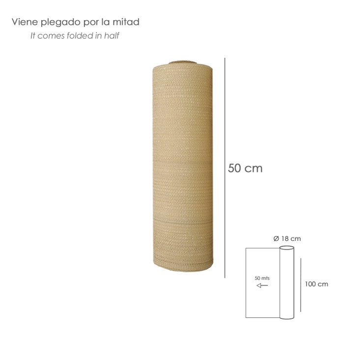 SATURNIA Malla d'ombrage Beige Rouleau 1,0 m x 50 m