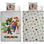 Mario Bros Parure de lit Super Mario microfibre réversible, housse de couette 140 x 200 cm + 1 taie d'oreiller 63 x 63 cm