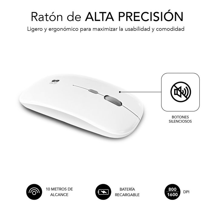 clavier et souris Subblim SUBKBC-OCO010 Argenté (2 Unités)