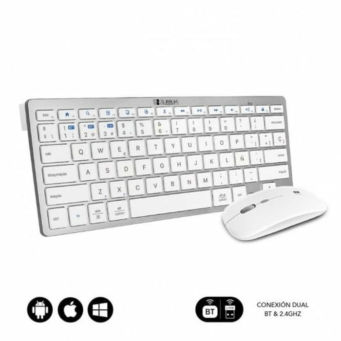 clavier et souris Subblim SUBKBC-OCO010 Argenté (2 Unités)