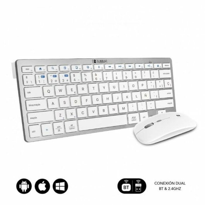 clavier et souris Subblim SUBKBC-OCO010 Argenté