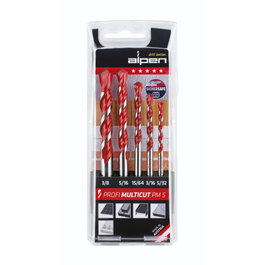 Alpen Cassette Profi Multicut PM5 - Jeu de 5 forets multi-usages à queue cylindrique
