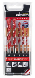 Alpen Cassette Profi Multicut PM5 - Jeu de 5 forets multi-usages à queue cylindrique