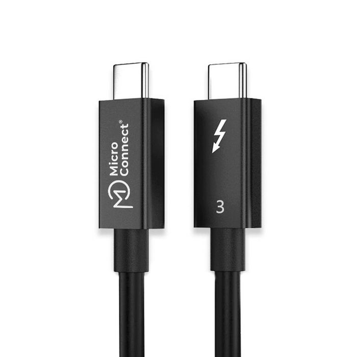 MicroConnect Câble Thunderbolt 3 USB-C - 0,5 mètre - Débit 40 Gbits/s, Charge 100W, Compatible Dual 4K 60Hz MicroConnect Câble Thunderbolt 3 USB-C - 0,5 mètre - Débit 40 Gbits/s, Charge 100W, Compatible Dual 4K 60Hz