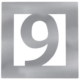 DIDHEYA Plaque numérotée 9 en acier inoxydable 60x60 mm