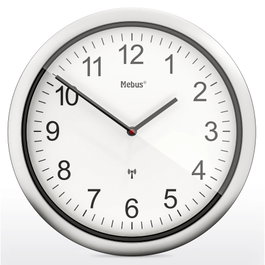 Mebus 19809 Horloge murale blanc/argent