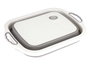 Kinvara Planche à découper pliable avec passoire 29,8 x 40 x 5 cm Plastique PP et TPR Blanc et Gris (Set de 12)