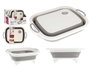 Kinvara Planche à découper pliable avec passoire 29,8 x 40 x 5 cm Plastique PP et TPR Blanc et Gris (Set de 12)