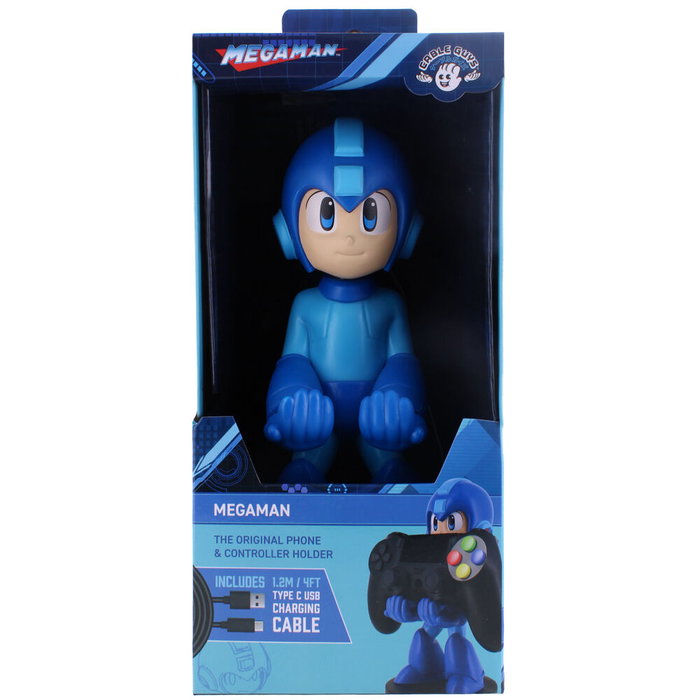 EXQUISITE GAMING - Support de commande et téléphone figurine Cable Guy Mega Man 21 cm pour PS5 DualSense, Xbox Series, iPhone