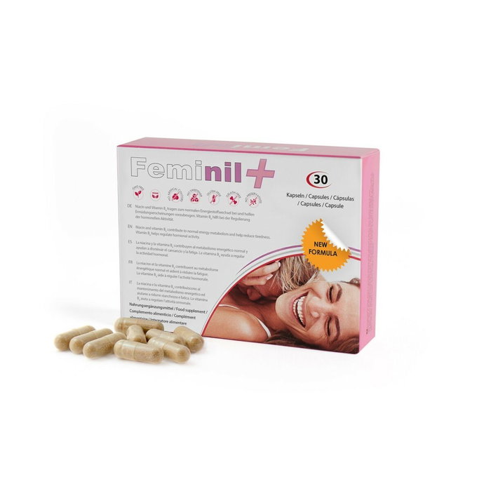 Feminil Feminil+ avec Maca, L-Arginine, Safran, Rhodiola, Ginkgo Biloba et Zinc, 30 capsules
