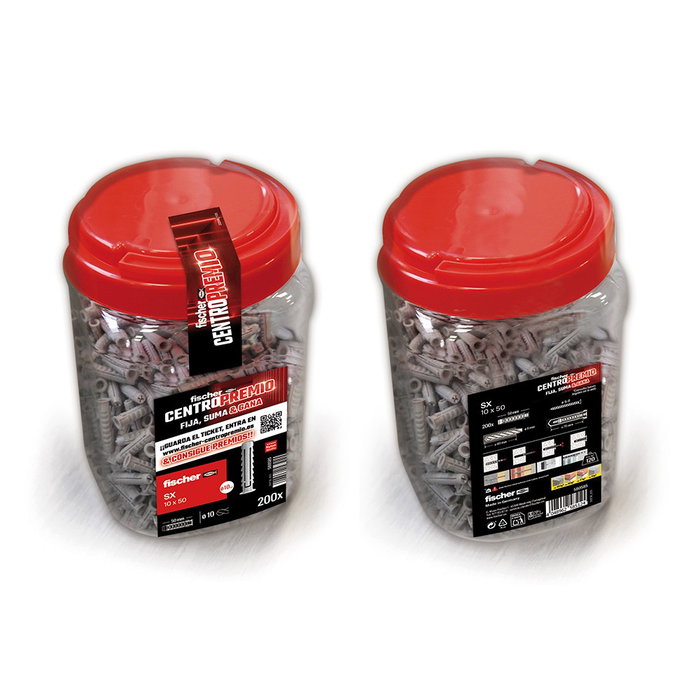 Fischer SX Taco nylon Ø10 x 50 mm, boîte de 200, charge max 120 kg Fischer SX Taco nylon Ø10 x 50 mm, boîte de 200, charge max 120 kg