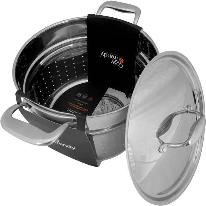 Cosy & Trendy Panier Insert à Pâtes Classic en acier inoxydable 24 cm pour cocotte, résistant au lave-vaisselle et compatible induction