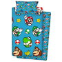NINTENDO Kit de draps Super Mario Bros 90 cm avec housse de couette 160x260 cm, drap housse et taie d'oreiller en Coton et Polyester