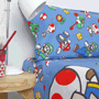 NINTENDO Kit de draps Super Mario Bros 90 cm avec housse de couette 160x260 cm, drap housse et taie d'oreiller en Coton et Polyester