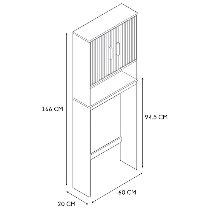 Home Deco Factory Meuble WC Klaus 60x20 H.166 cm Home Deco Factory Meuble WC Klaus 60x20 H.166 cm