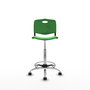 Tabouret Taburete Robledo Pivotant Chlorure de polyvinyle Vert Structure chromée Sans accoudoirs Sans appui-tête Roulettes autofreinées
