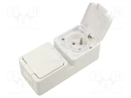 ABEX Socle d'alimentation AC 2P+PE Blanc