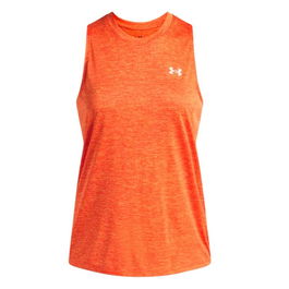 Maillot de Corps sans Manches pour Femme Under Armour Tech Tank Twist Orange Fitness M