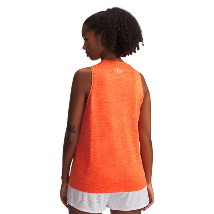 Maillot de Corps sans Manches pour Femme Under Armour Tech Tank Twist Orange Fitness M