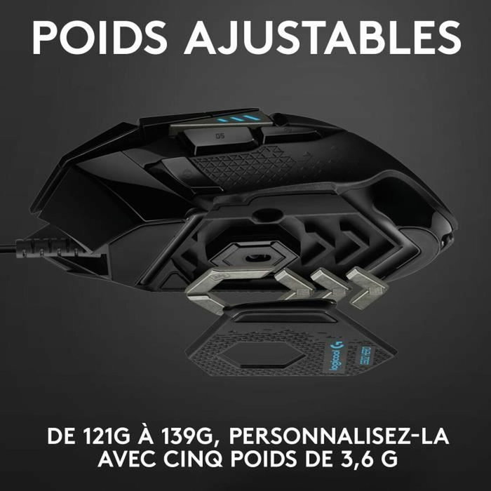 Souris Gaming Logitech G502 Hero 16000 dpi 25600 dpi Noir RGB