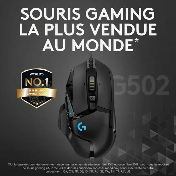 Souris Gaming Logitech G502 Hero 16000 dpi 25600 dpi Noir RGB