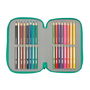 Pochette à crayons triple Real Betis Balompié Aigue marine 12,5 x 19,5 x 5,5 cm 37 Pièces