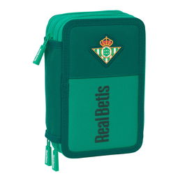 Pochette à crayons triple Real Betis Balompié Aigue marine 12,5 x 19,5 x 5,5 cm 37 Pièces