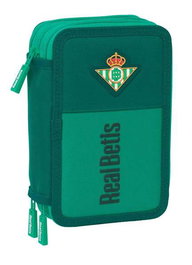 Safta Plumier triple 37 pièces résistant à l'eau avec design Real Betis Balompié - Dimensions 12.5 x 19.5 x -5.5 cm
