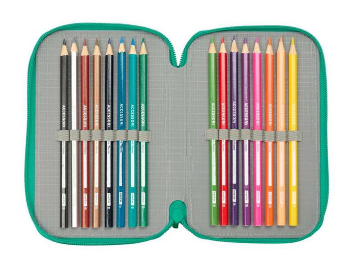 Safta Plumier triple 37 pièces résistant à l'eau avec design Real Betis Balompié - Dimensions 12.5 x 19.5 x -5.5 cm