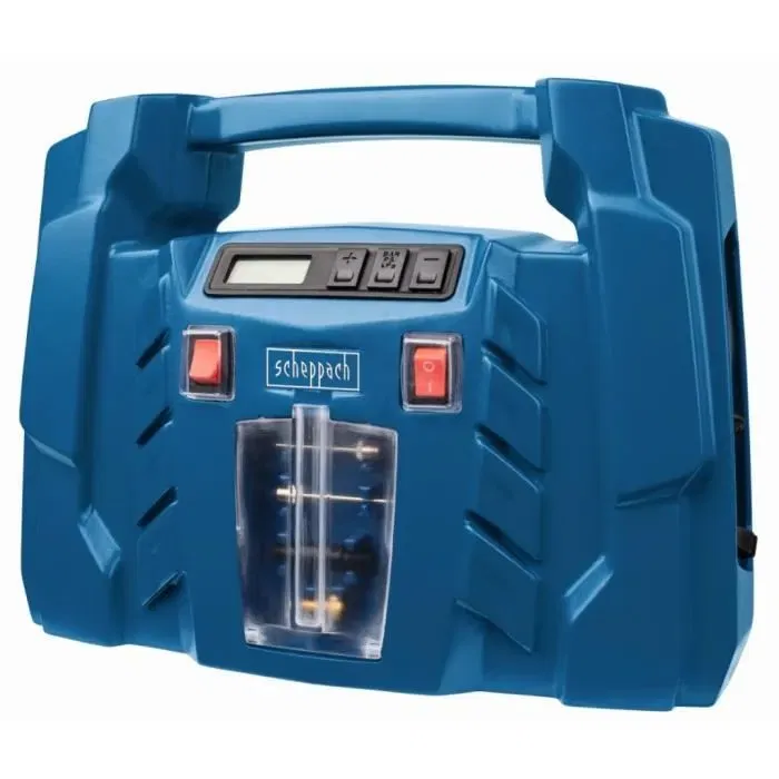 Scheppach AIR FORCE 5 - Compresseur portatif 1500 W avec régulation électronique de pression (0.1-8 bars) pour voiture, vélo et ballons Scheppach AIR FORCE 5 - Compresseur portatif 1500 W avec régulation électronique de pression (0.1-8 bars) pour voiture, vélo et ballons