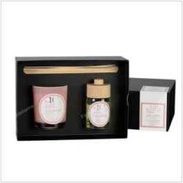 CERABELLA Coffret Cadeau Bougie et Diffuseur Rose-Cardamome