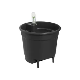 Elho Pot de fleurs auto-arrosant Self-watering Insert 21 Living, 4 litres, diametre 20.7 x hauteur 19.5 cm, Noir pour plantes d'interieur