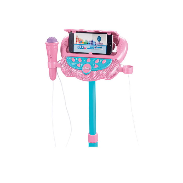 Lexibook Microphone Gabby et la maison magique sur pied ajustable avec enceinte Bluetooth et 2 micros