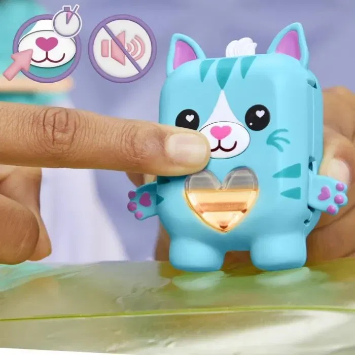 Hasbro Nano-mals Pawtricia, chaton bleu compagnon électronique interactif avec 70+ réactions, jouet de poche pour enfants dès 5 ans