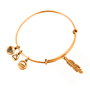 Alex And Ani Bracelet en Métal Doré avec Petite Plume