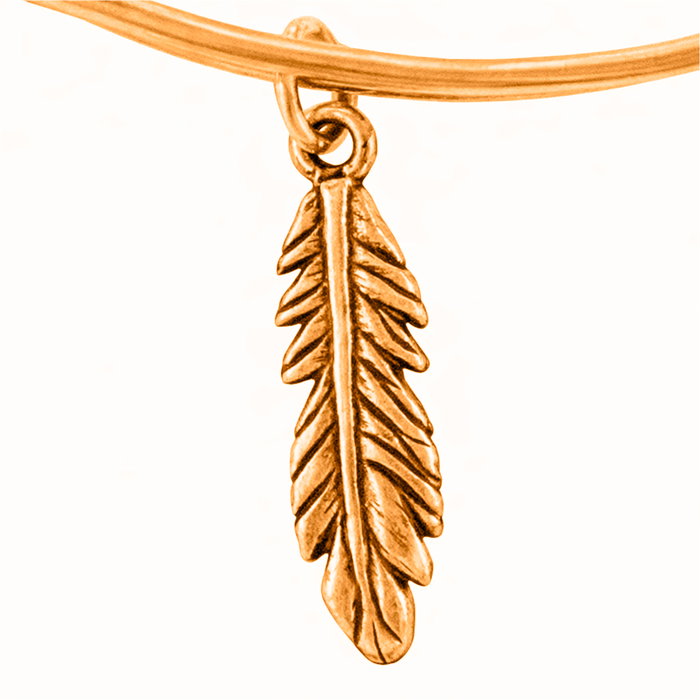 Alex And Ani Bracelet en Métal Doré avec Petite Plume