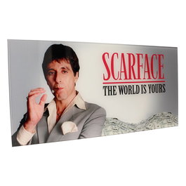 Scarface Affiche en verre The World Is Yours (Grey Background) 60 x 30 cm